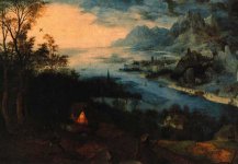 Речной пейзаж с сеятелем (Сан Диего, Калифорния, галлерея искусств, 1557)