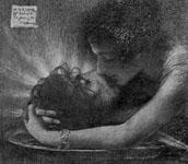 Саломея обнимающая отрубленную голову Иоана Крестителя / Salome Embracing the Severed Head of John the Baptist 1896, Pastel