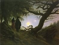 Man and woman contemplating the moon, 1830/35