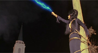 Elvira uses magic...